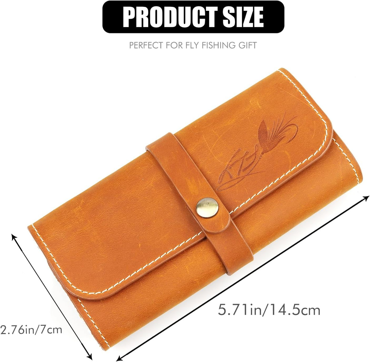 Fly Boxes for Fly Fishing Leather Wallet Tackle Box Flies Streamer Dry Fly Box Display Case Gifts for Men, Women (Fly Wallet) Visit the FAISOX Store