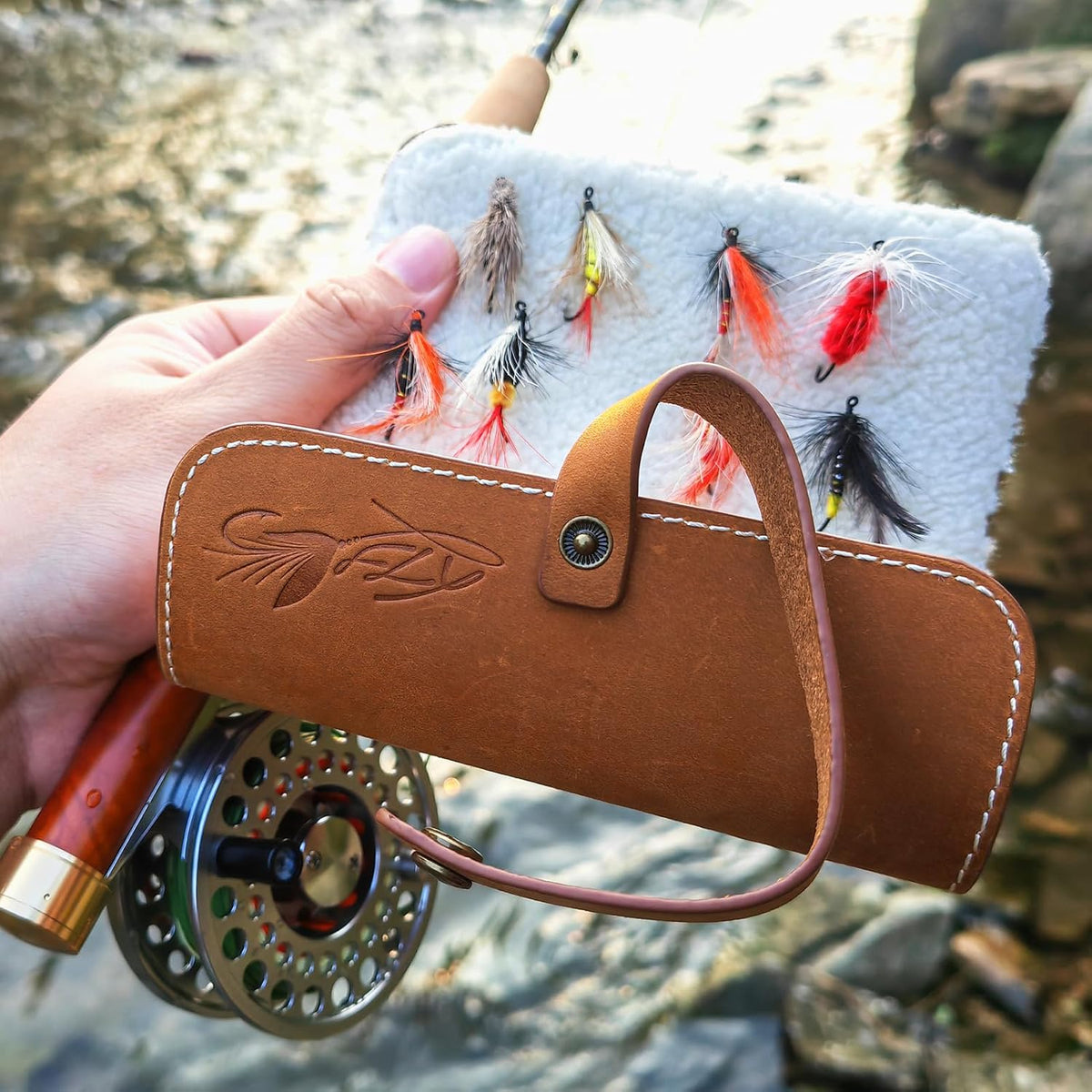 Fly Boxes for Fly Fishing Leather Wallet Tackle Box Flies Streamer Dry Fly Box Display Case Gifts for Men, Women (Fly Wallet) Visit the FAISOX Store